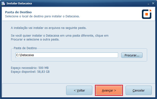 Avançar_Instalação | Datacaixa