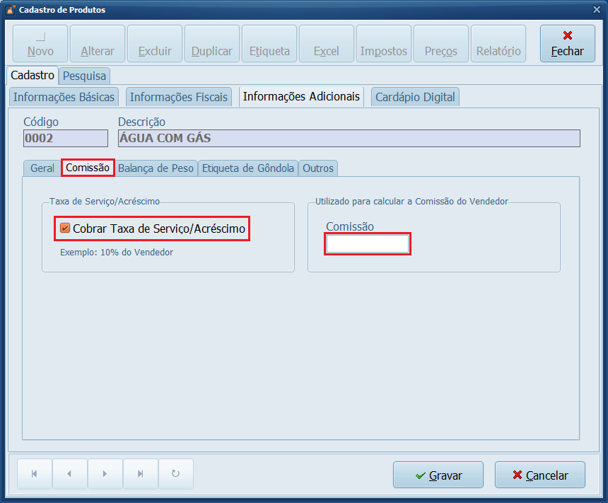 Informações Adicionais_Produto_Comissão_Taxa | Datacaixa