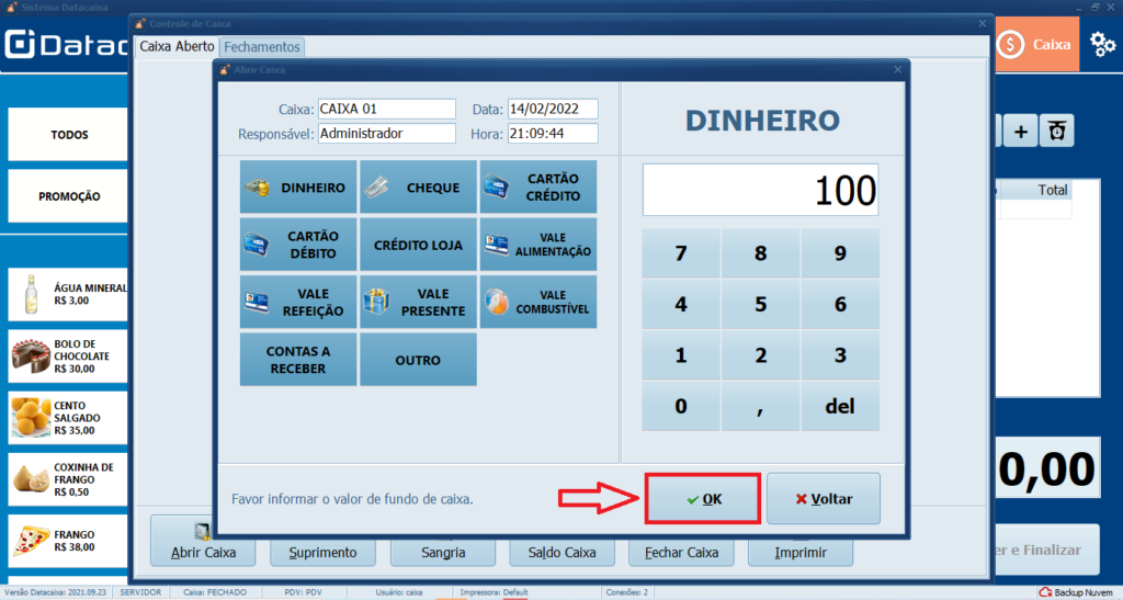 CONCLUIR ABERTURA DE CAIXA | Datacaixa CONCLUIR ABERTURA DE CAIXA