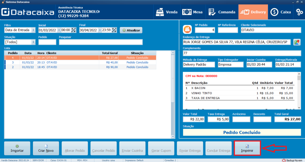 IMPRIMIR DELIVERY | Datacaixa IMPRIMIR DELIVERY