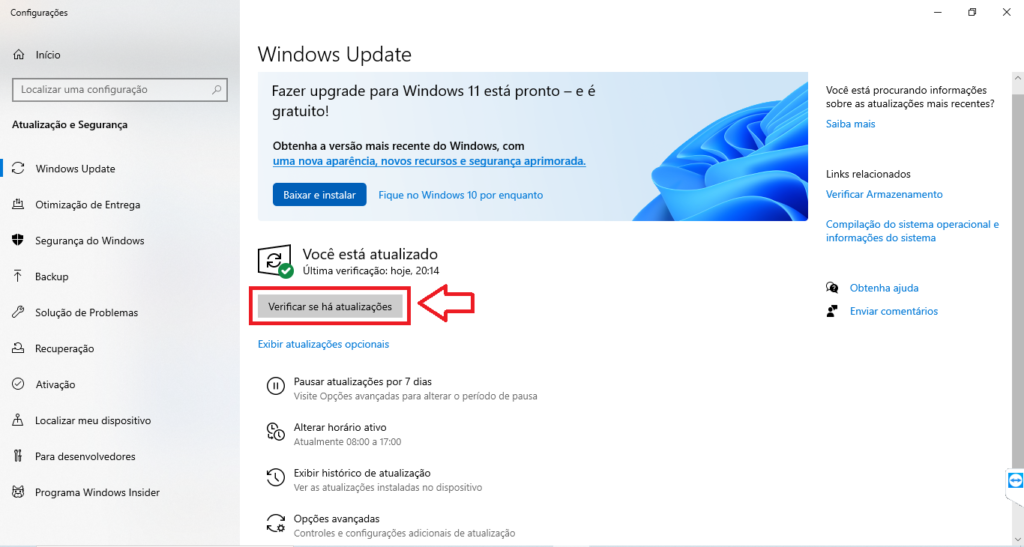Verificar se há atualizações em Windows Update | Datacaixa Verificar se há atualizações em Windows Update