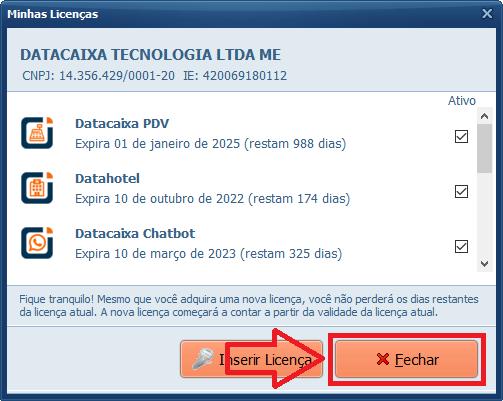 fechar | Datacaixa
