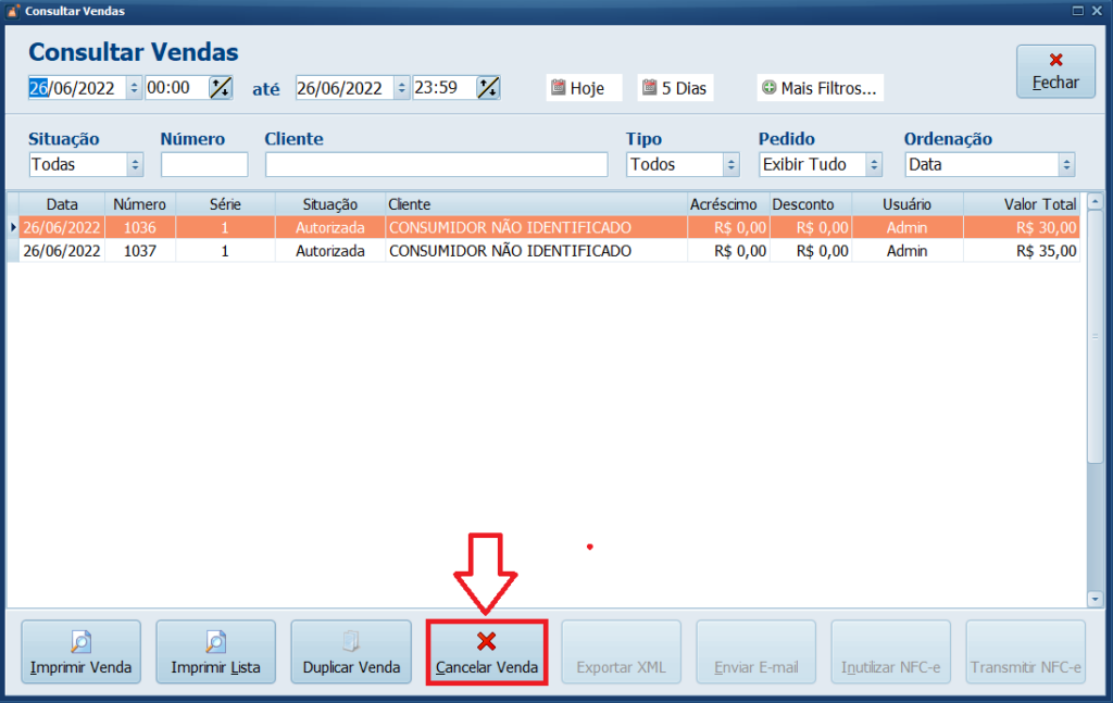 CANCELAR VENDAS | Datacaixa CANCELAR VENDAS