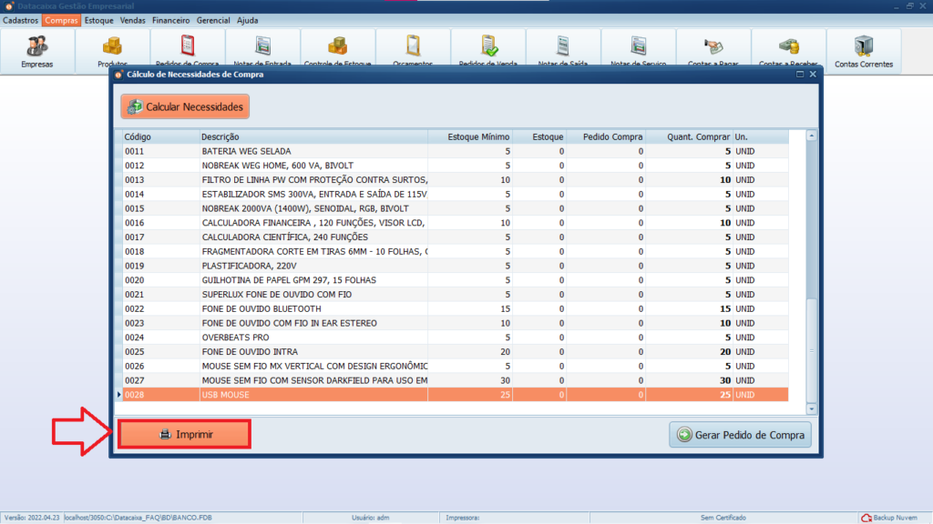 IMPRIMIR-RELATORIO-DE-NECESSIDADE-DE-COMPRA | Datacaixa