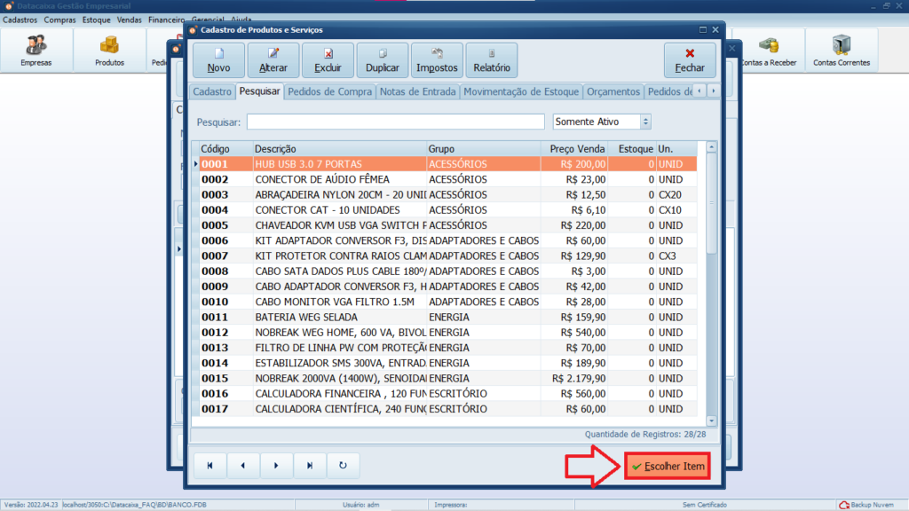 PRODUTO-ESCOLHIDO- | Datacaixa