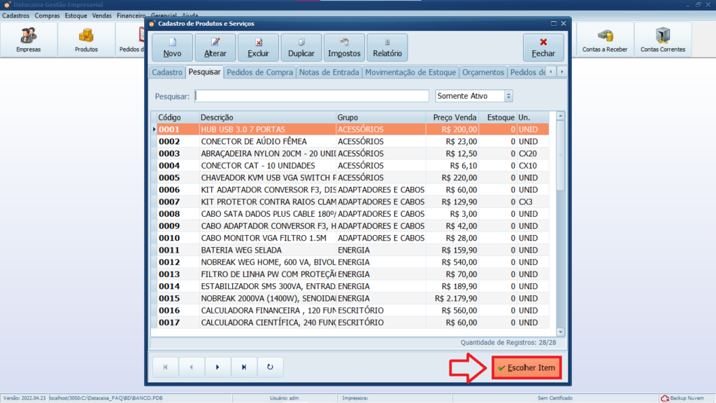 PRODUTO-SELECIONADO | Datacaixa