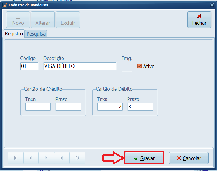 GRAVAR BANDEIRA | Datacaixa GRAVAR BANDEIRA
