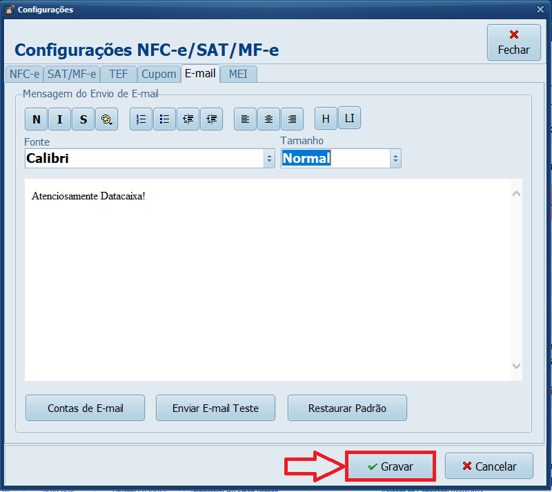 EMAIL GRAVAR | Datacaixa EMAIL GRAVAR