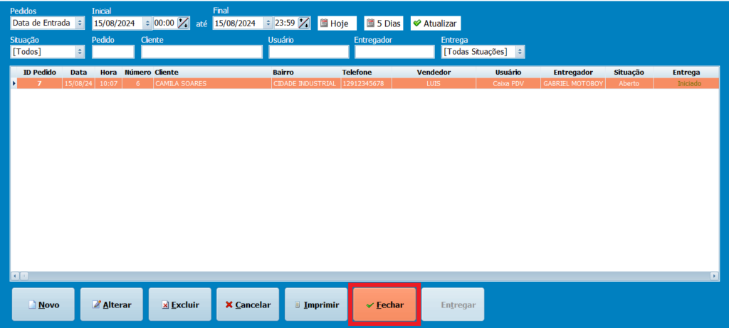 Fechar pedido_Pedido | Datacaixa