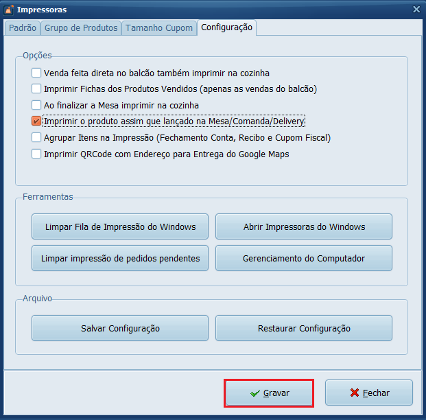 Impressão_Gravar | Datacaixa