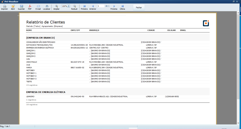 Lista de Clientes | Datacaixa Lista de Clientes