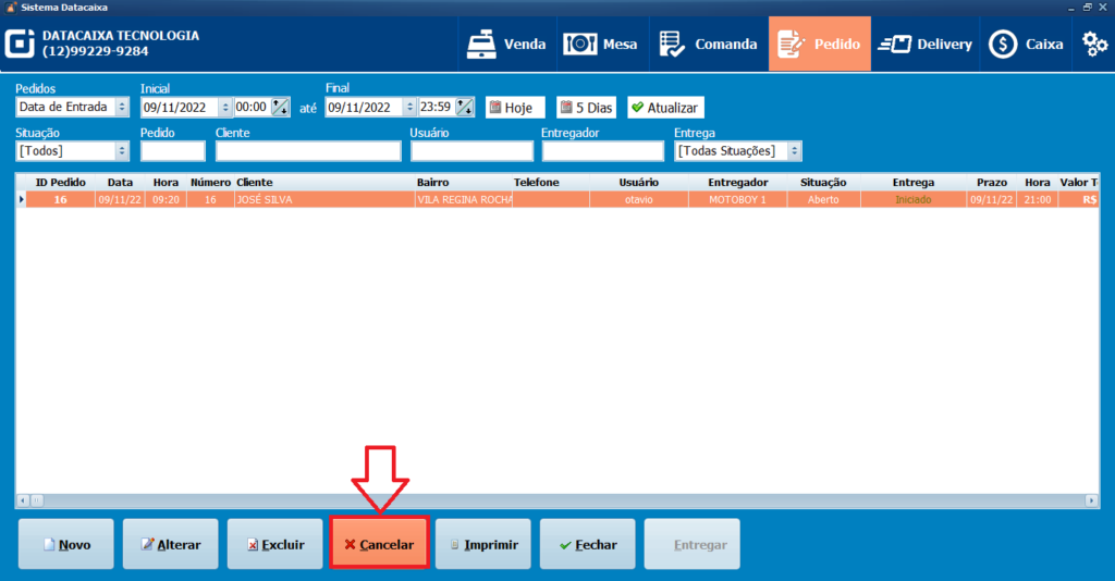 PEDIDO CANCELAR | Datacaixa PEDIDO CANCELAR