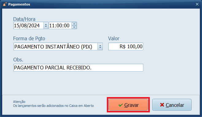 Pagamento Pix_Adiantamento | Datacaixa