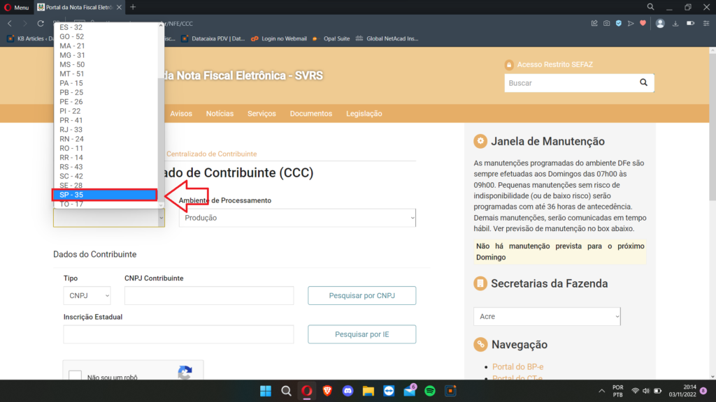 SelecioneEstado | Datacaixa