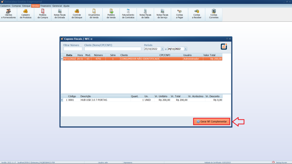 gerar-nfe-complementar | Datacaixa gerar-nfe-complementar