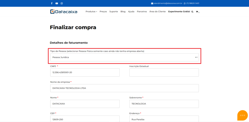 Informações de Compra | Datacaixa Informações de Compra