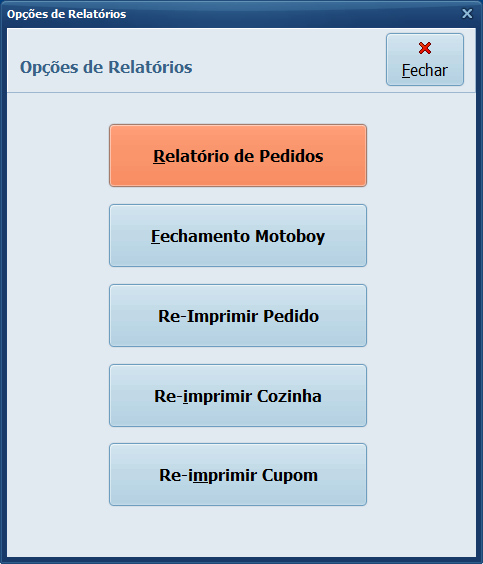 Delivery Imprimir Opções | Datacaixa Delivery Imprimir Opções
