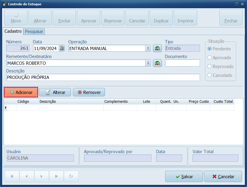 Adicionar_Estoque | Datacaixa