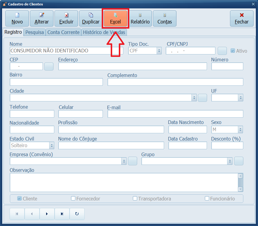 Cliente Excel | Datacaixa Cliente Excel
