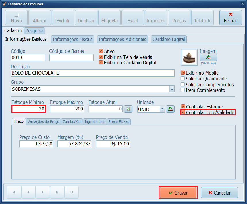 Controlar Lote Validade | Datacaixa