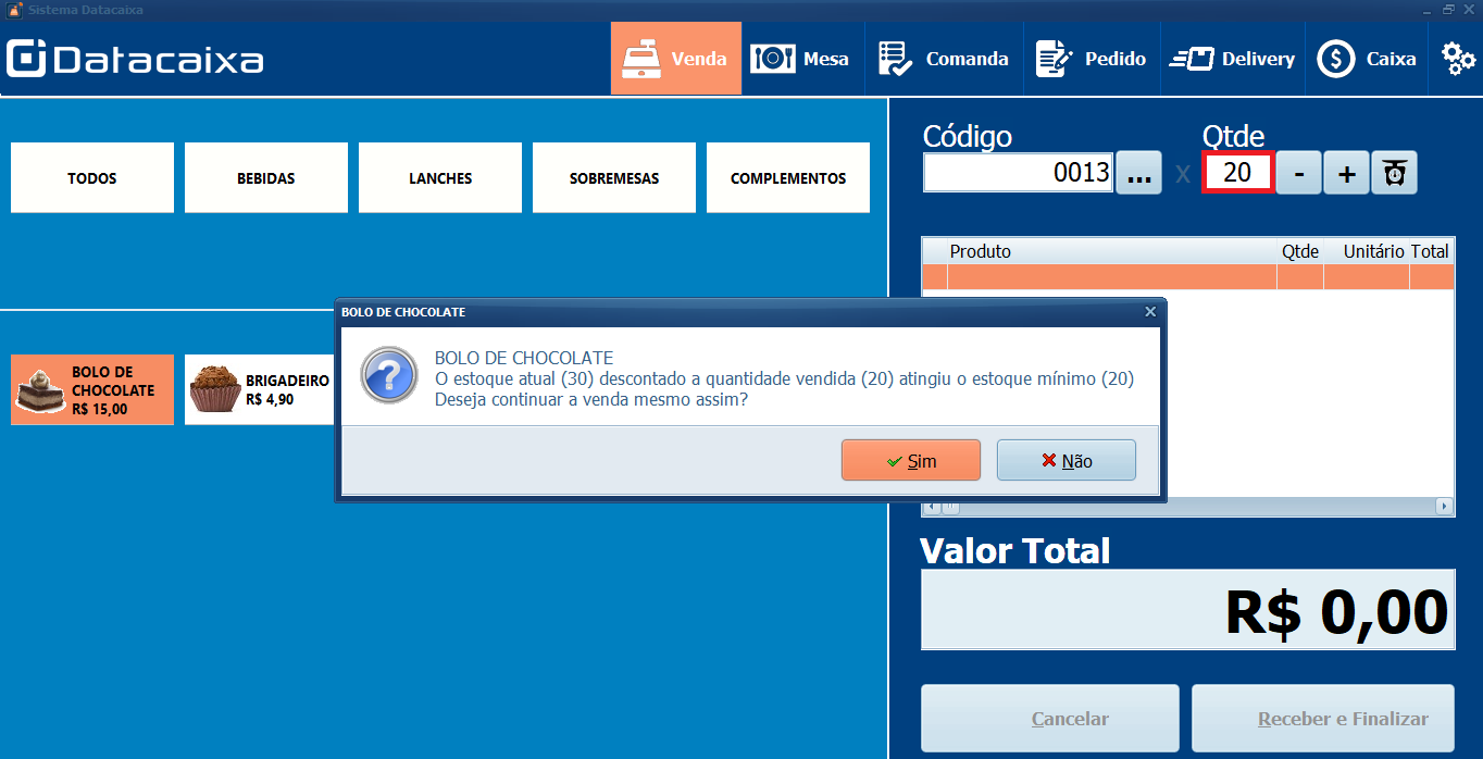 Estoque Mínimo_Venda | Datacaixa