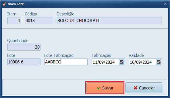Novo Lote_Salvar | Datacaixa
