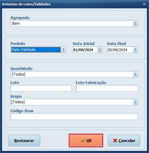 Relatórios de Lotes_Filtros | Datacaixa