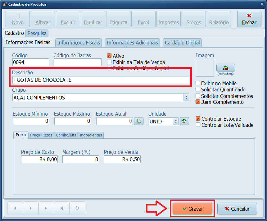 02-Alterando-Complemento | Datacaixa
