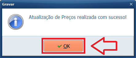 Atualização de Preços realizada com sucesso | Datacaixa Atualização de Preços realizada com sucesso
