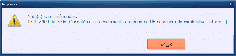Rejeição 909 | Datacaixa Rejeição 909