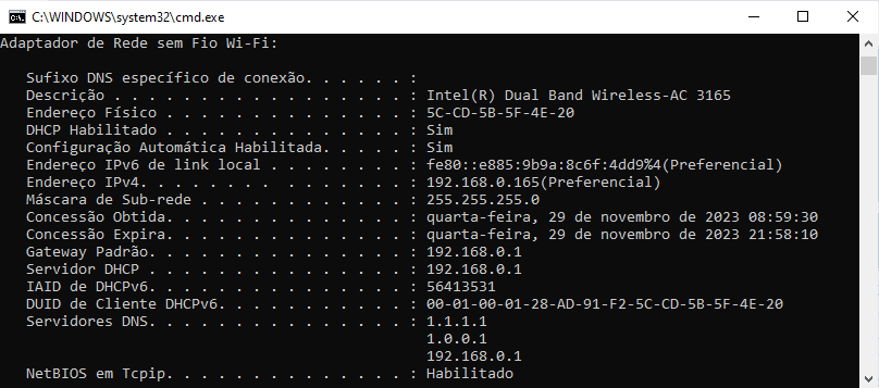 Prompt ipconfigall resultado | Datacaixa Prompt ipconfigall resultado