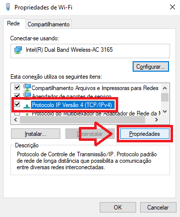 Propriedades de WiFi Protocolo IP Versão 4 Propriedades | Datacaixa Propriedades de WiFi Protocolo IP Versão 4 Propriedades