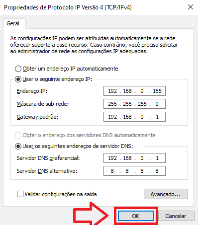 Propriedades de Protocolo IP Versão 4 OK | Datacaixa Propriedades de Protocolo IP Versão 4 OK
