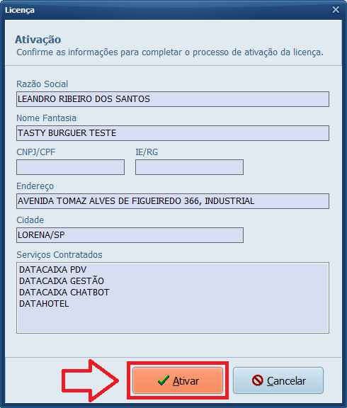 Licença Ativar | Datacaixa Licença Ativar
