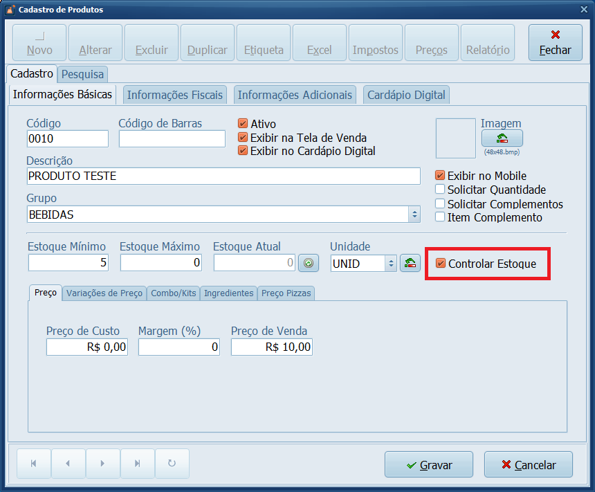 Controlar Estoque | Datacaixa Controlar Estoque