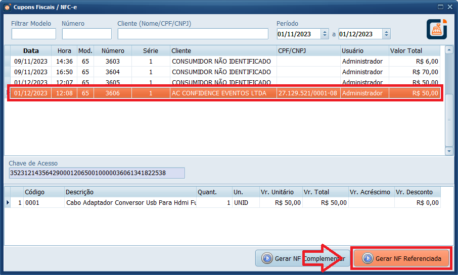 Cupons Fiscais Gerar NF Referenciada | Datacaixa Cupons Fiscais Gerar NF Referenciada
