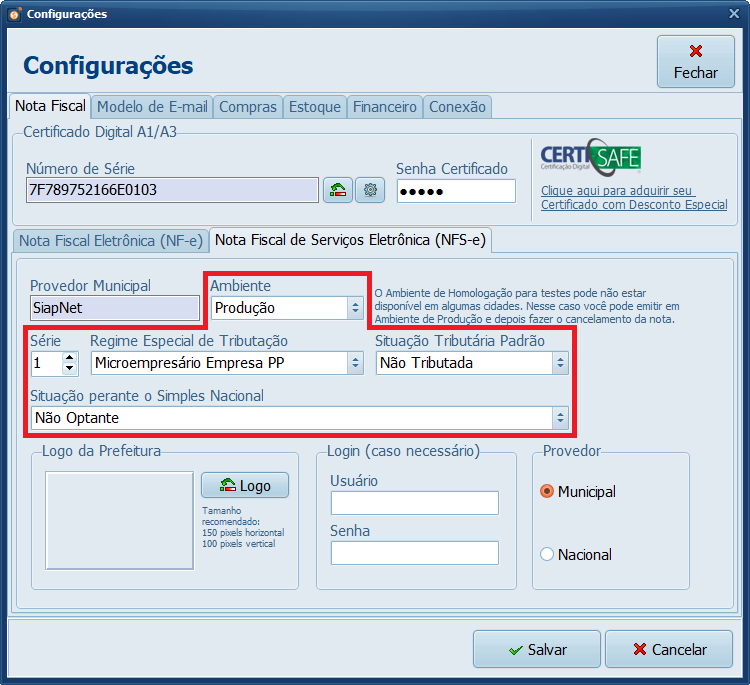 Informações NFSe | Datacaixa Informações NFSe