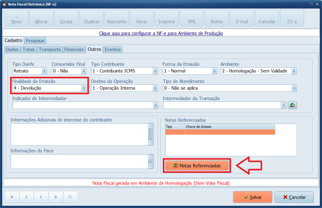 Finalidade da Emissão 4 Devolução Notas Referenciadas | Datacaixa Finalidade da Emissão 4 Devolução Notas Referenciadas