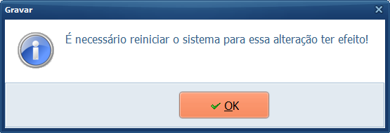 É necessário reiniciar o sistema para essa alteração ter efeito! | Datacaixa É necessário reiniciar o sistema para essa alteração ter efeito!
