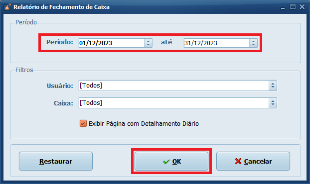 Relatório de Fechamento Caixa Mensal | Datacaixa Relatório de Fechamento Caixa Mensal