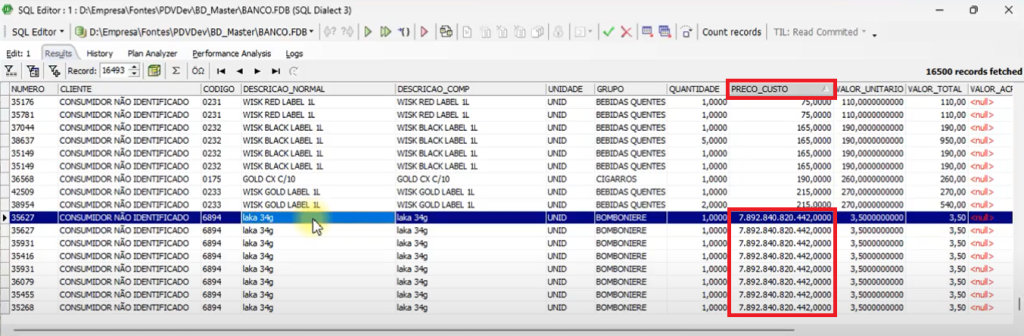 Preço Custo Integer Overflow | Datacaixa Preço Custo Integer Overflow