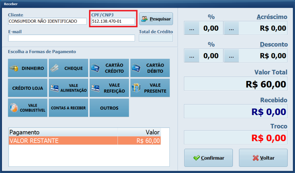 Venda com CPF CNPJ | Datacaixa Venda com CPF CNPJ