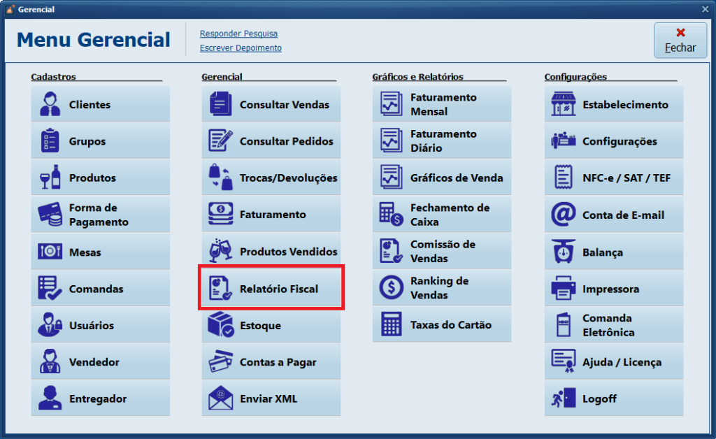 Relatório Fiscal | Datacaixa Relatório Fiscal