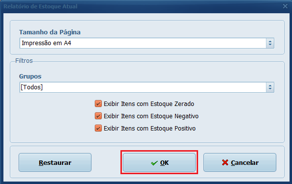 Estoque-Atual-Filtros | Datacaixa Filtros do Relatório