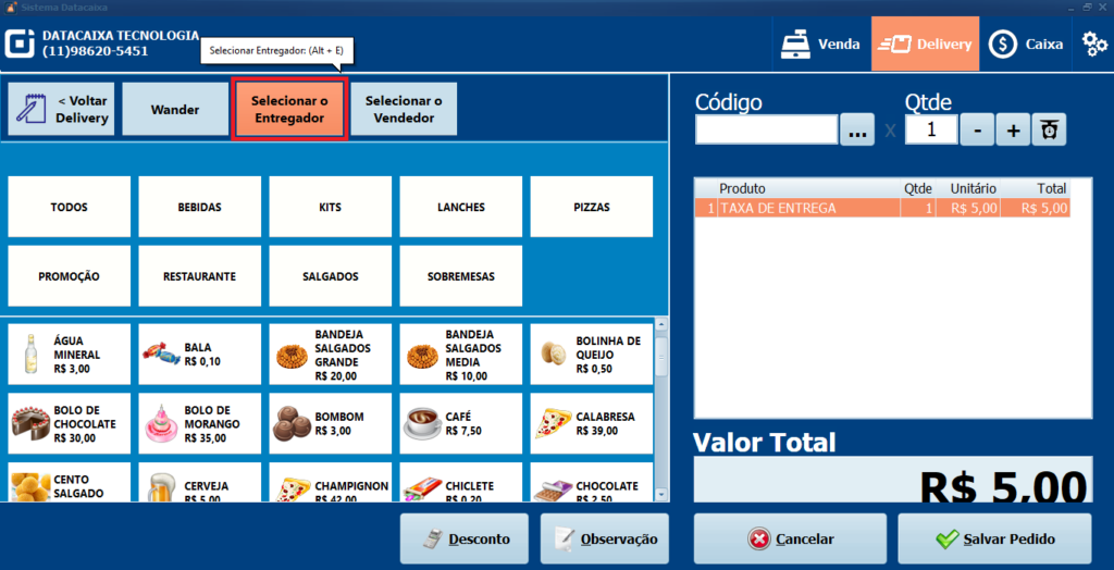 Selecionar-Entregador-Delivery | Datacaixa