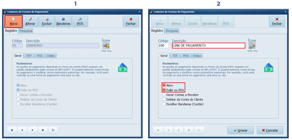 Cadastro de Formas de Pagamento LINK | Datacaixa