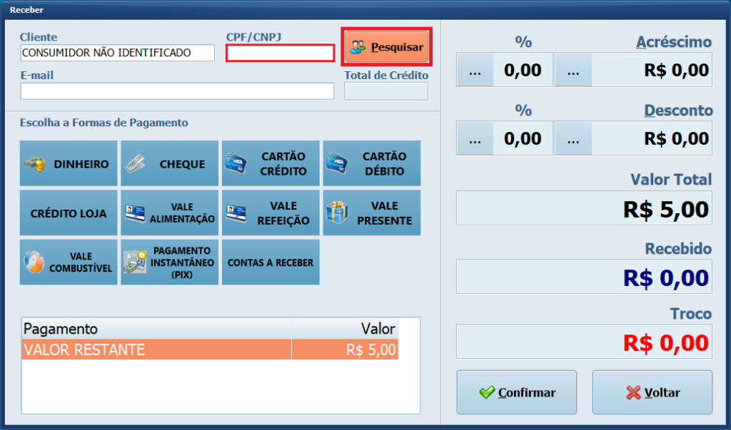 Pesquisar Cliente_PIX | Datacaixa