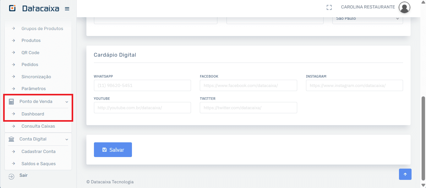 Ponto de Venda_Dashboard | Datacaixa