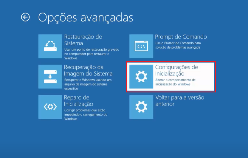 Configuração de Inicialização | Datacaixa Configurações de Inicialização