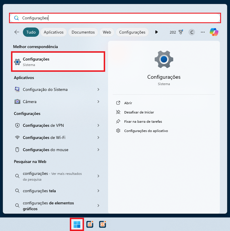 Configurações_Windows | Datacaixa